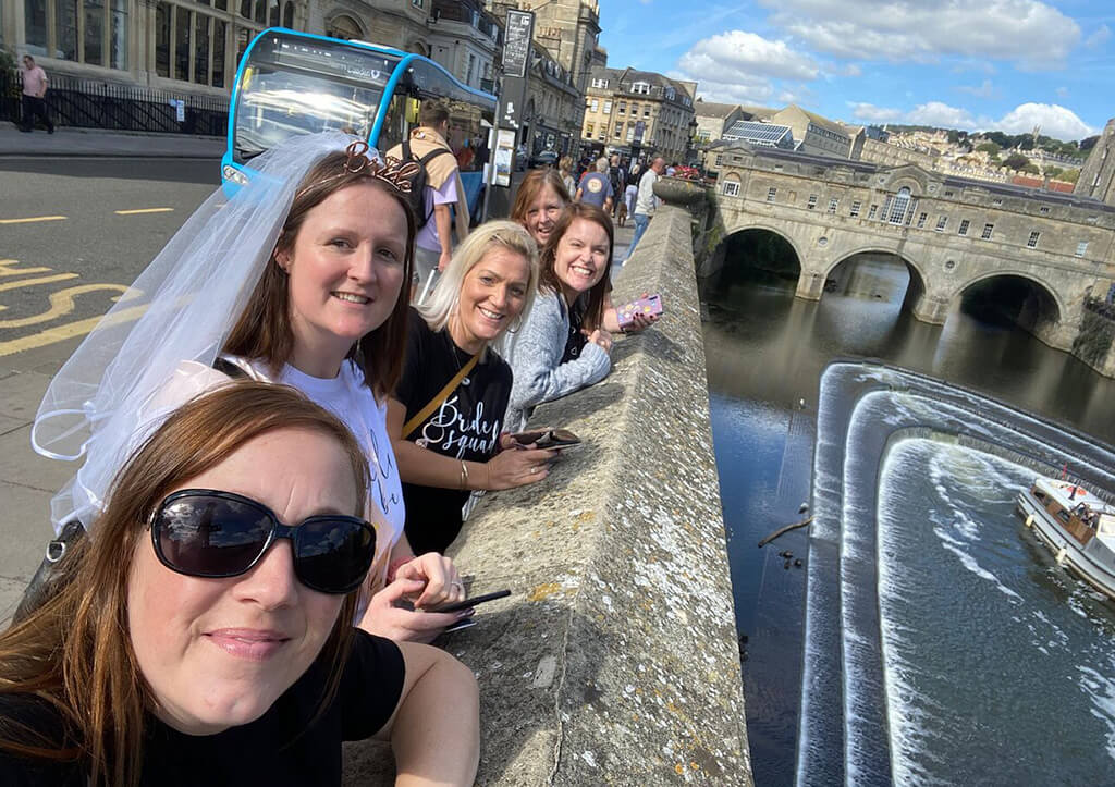 A group of friends out having fun on a treasure hunt