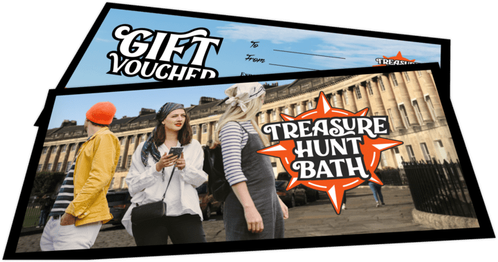 A photo of a physical gift voucher for Treasure Hunt Bath.