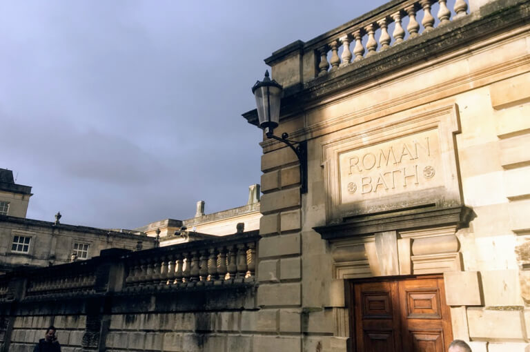 A doorway into the site of the ancient Roman Baths